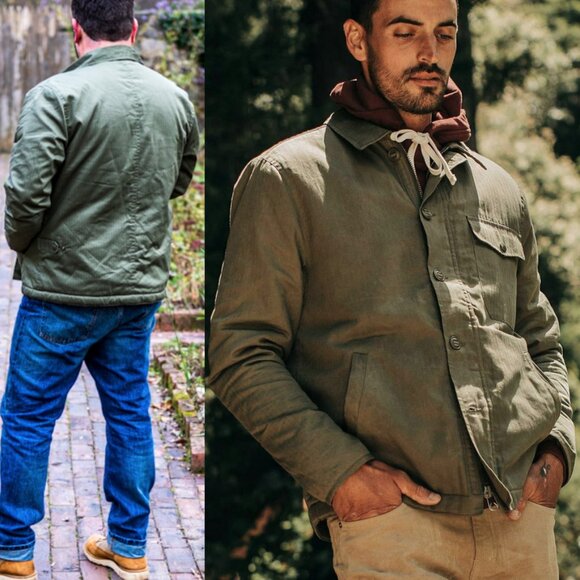 Taylor Stitch Sherpa Lined Watts Jacket Olive Green Small - Picture 1 of 9